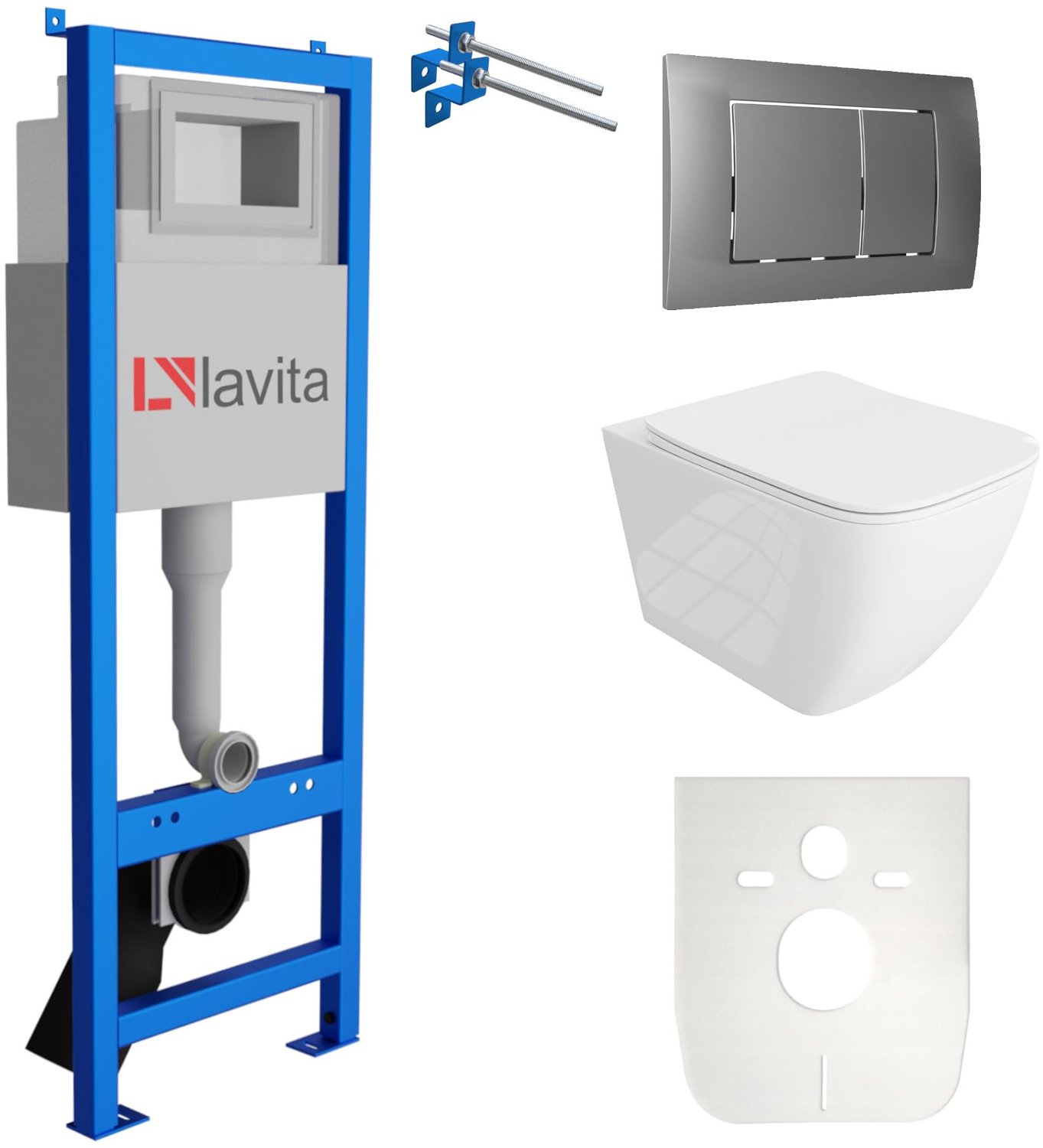 LAVITA complete toiletset ONIL LAV 101 LAV 200.1.3 randloos satijn