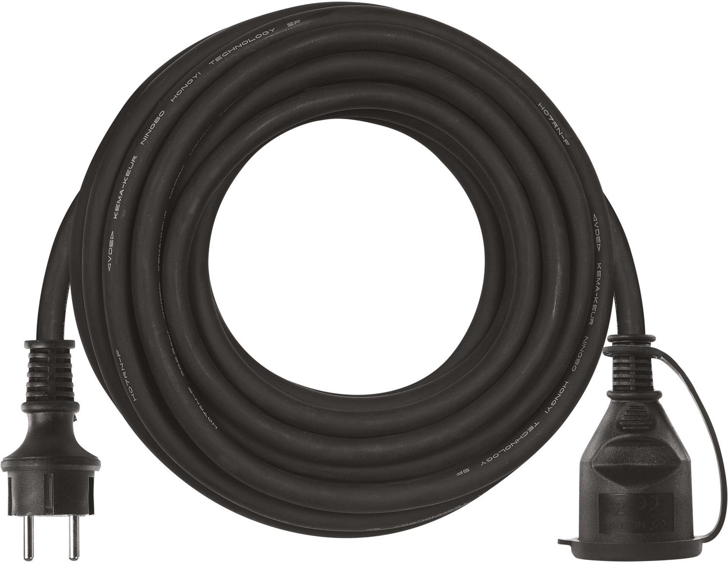 EMOS Verlengsnoer voor buitengebruik 10 m / 1 stopcontact / zwart / rubber-neopreen / 250 V, P01810R