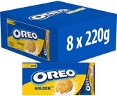 Grootverpakking met 8 stuks van 220g Oreo Golden koekjes met vanillecrème.
