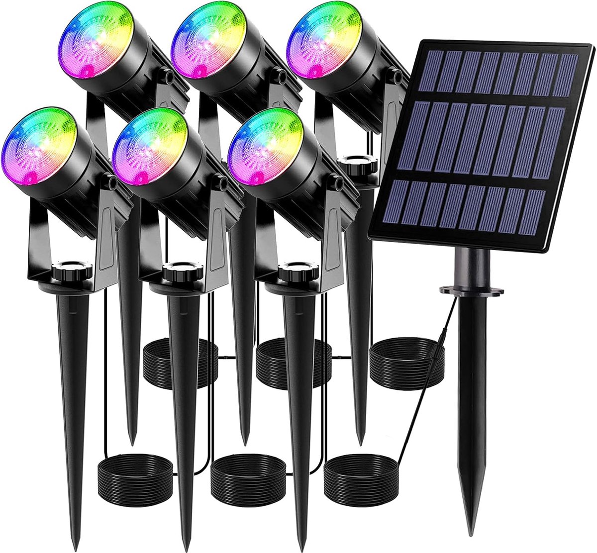 RGB zonnelamp tuin 6-in-1 tuinverlichting zonne-tuinspot