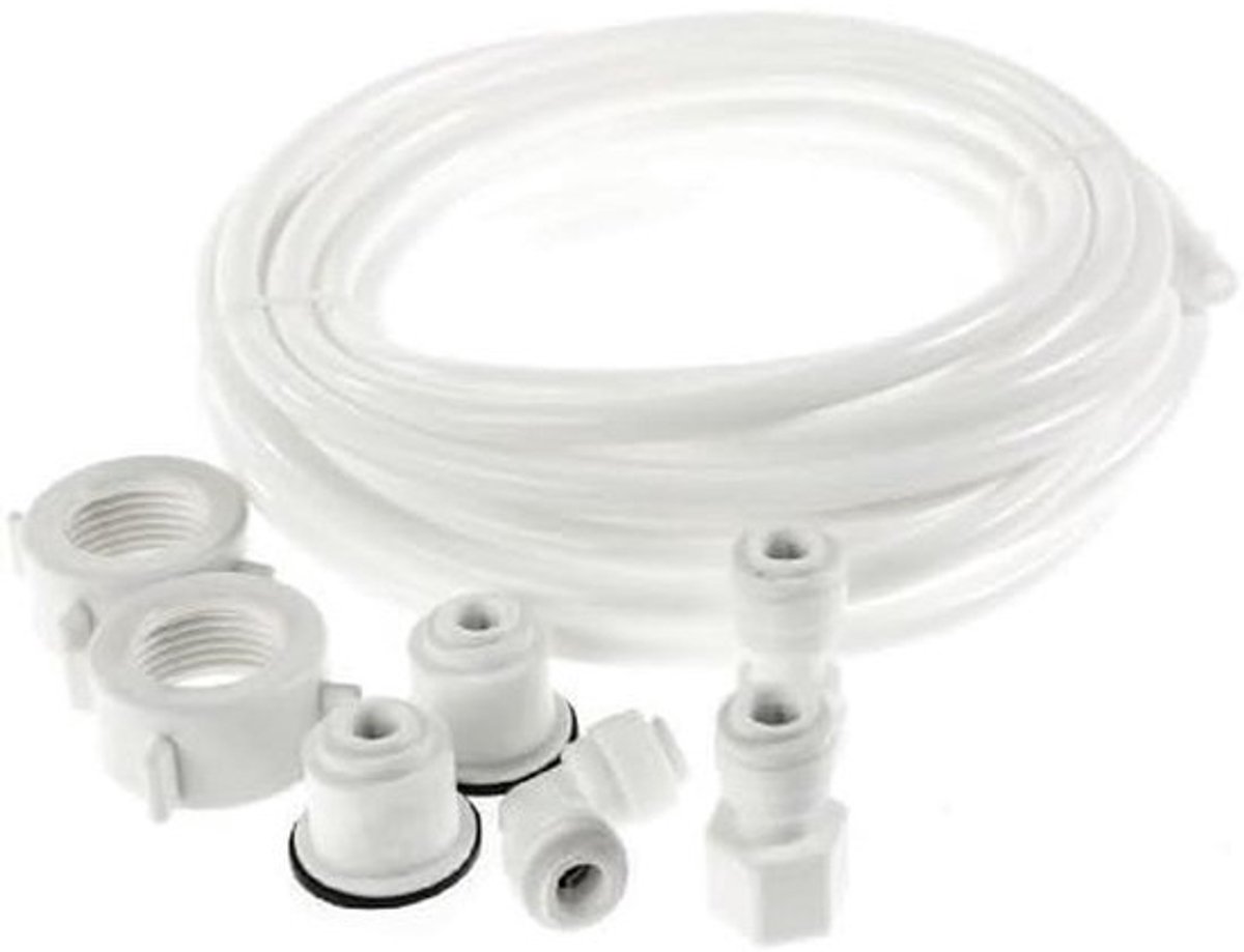 Waterleiding Set - Koelkast Slang - Koelkast Aansluiten - Compleet Installatiepakket - 6 Meter Pijp - Wit