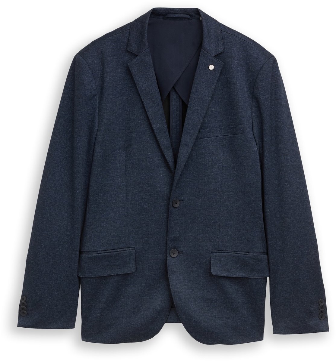 Tom Tailor - Regular fit colbert met zakken - Maat 48 - navy twill melange
