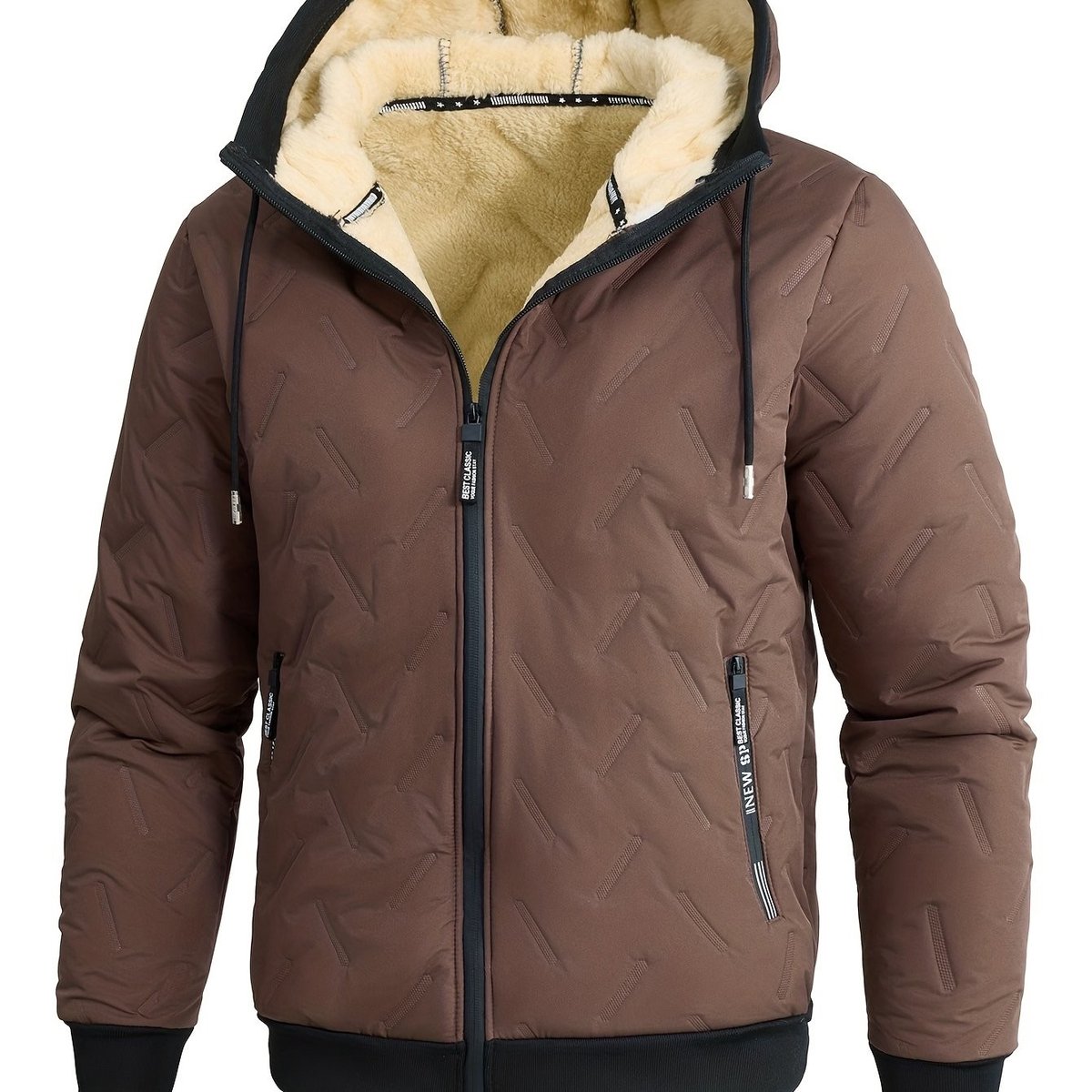 Currero Winterjas Parka Heren Lange Jas Mannen Wintermantel Overjas Gewatteerd Waterdicht Winter Stijlvol Mantel Volwassen Geelbruin