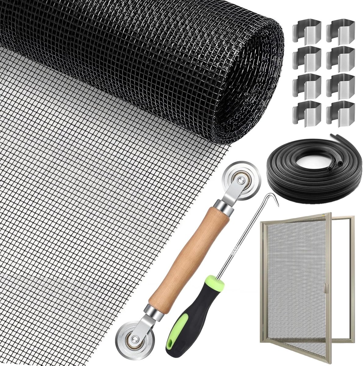 Insectenwerend Vlies voor Vensters, 120 x 250 cm, Ideaal voor Balkon- en Terrasdeuren, Bescherming tegen Muggen en Vliegen, Duurzaam Glasvezelmateriaal, Makkelijk te Installeren