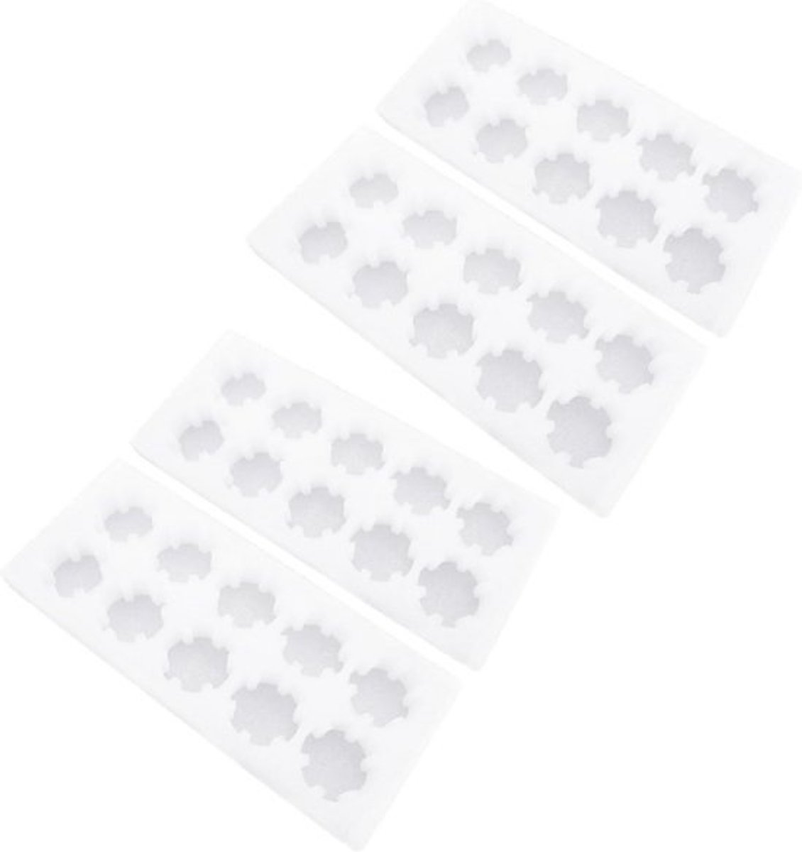 Eierhouders van schuimrubber voor 10 eieren - 2 stuks - wit