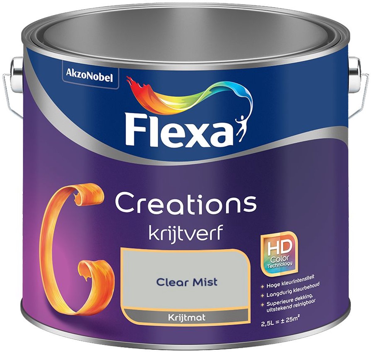 Flexa - Creations Muurverf Krijt - Clear Mist - 2,5 L - Kleur Van Het Jaar 2027