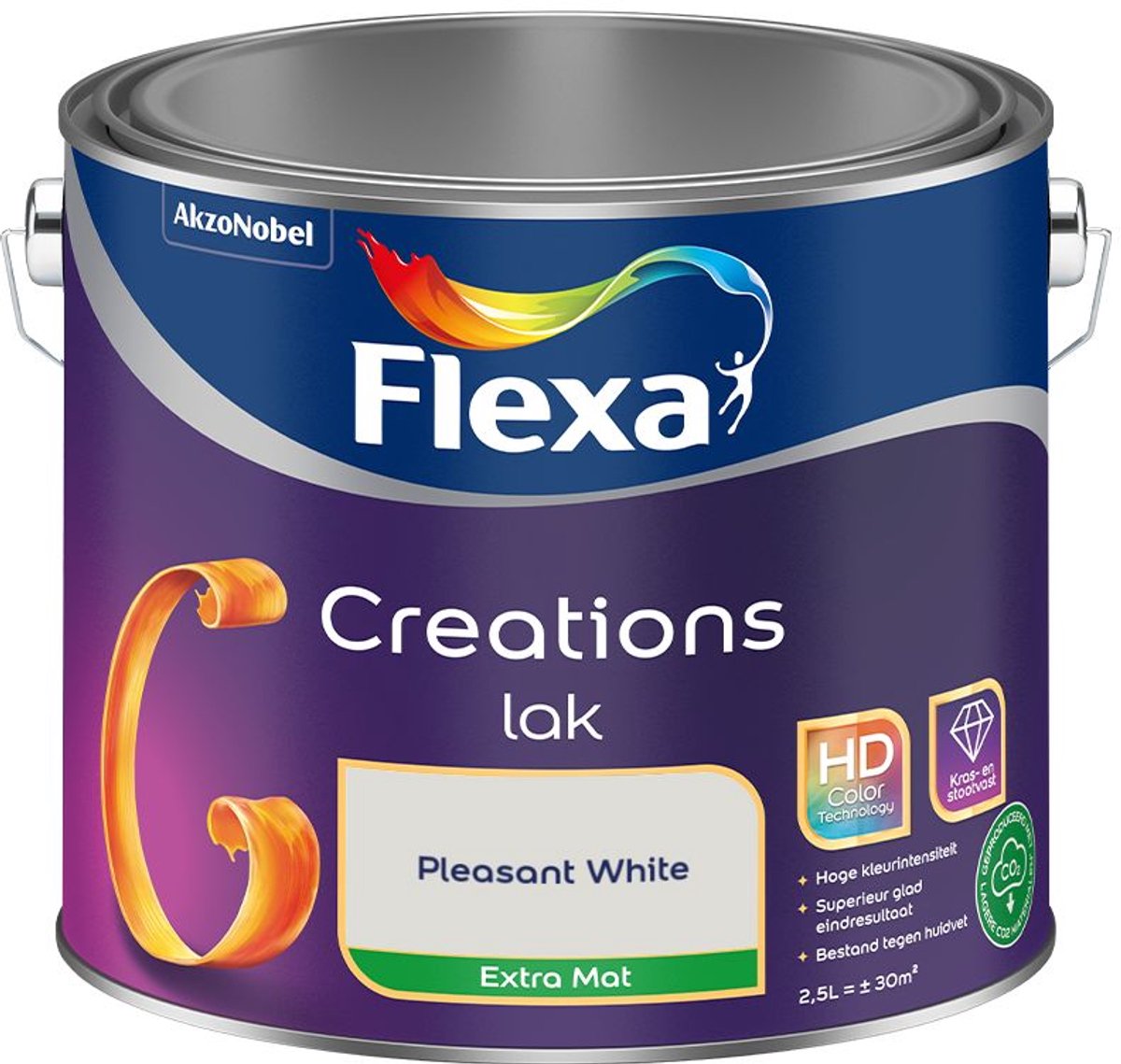 Flexa - Creations Lak Extra Mat - Pleasant White - 2,5 L - Kleur Van Het Jaar 2027