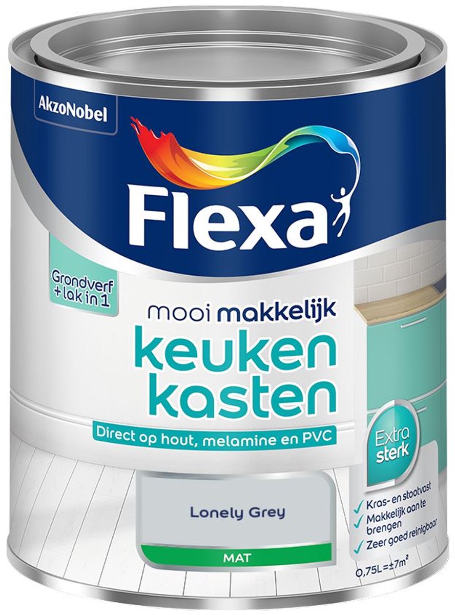Flexa - Mooi Makkelijk Keukenkasten Mat - Lonely Grey - 750 Ml - Kleur Van Het Jaar 2027
