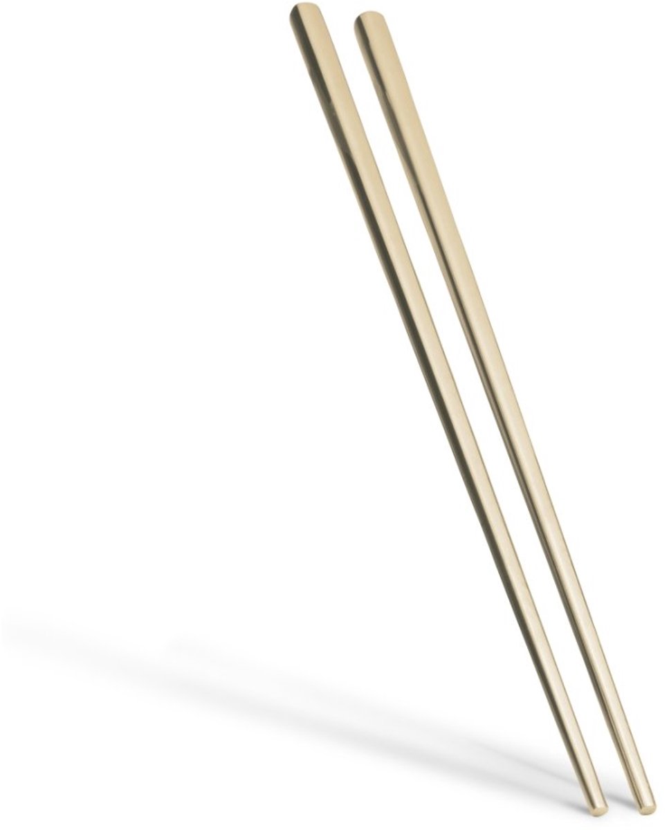 Set van 12 eetstokjes met PVD-coating uit de Gold Collection