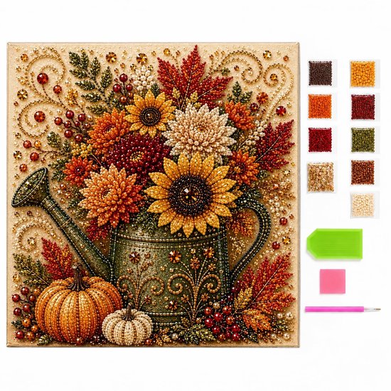 Namajunas - Herfst diamond painting - diamond painting volwassenen - parel diamond painting met lijst - DIY hobby knutsel - Halloween decorations - decoratie - kerst - huis decoratie - wanddecoratie - herfstdecoratie - cadeau - creatief - bloemen