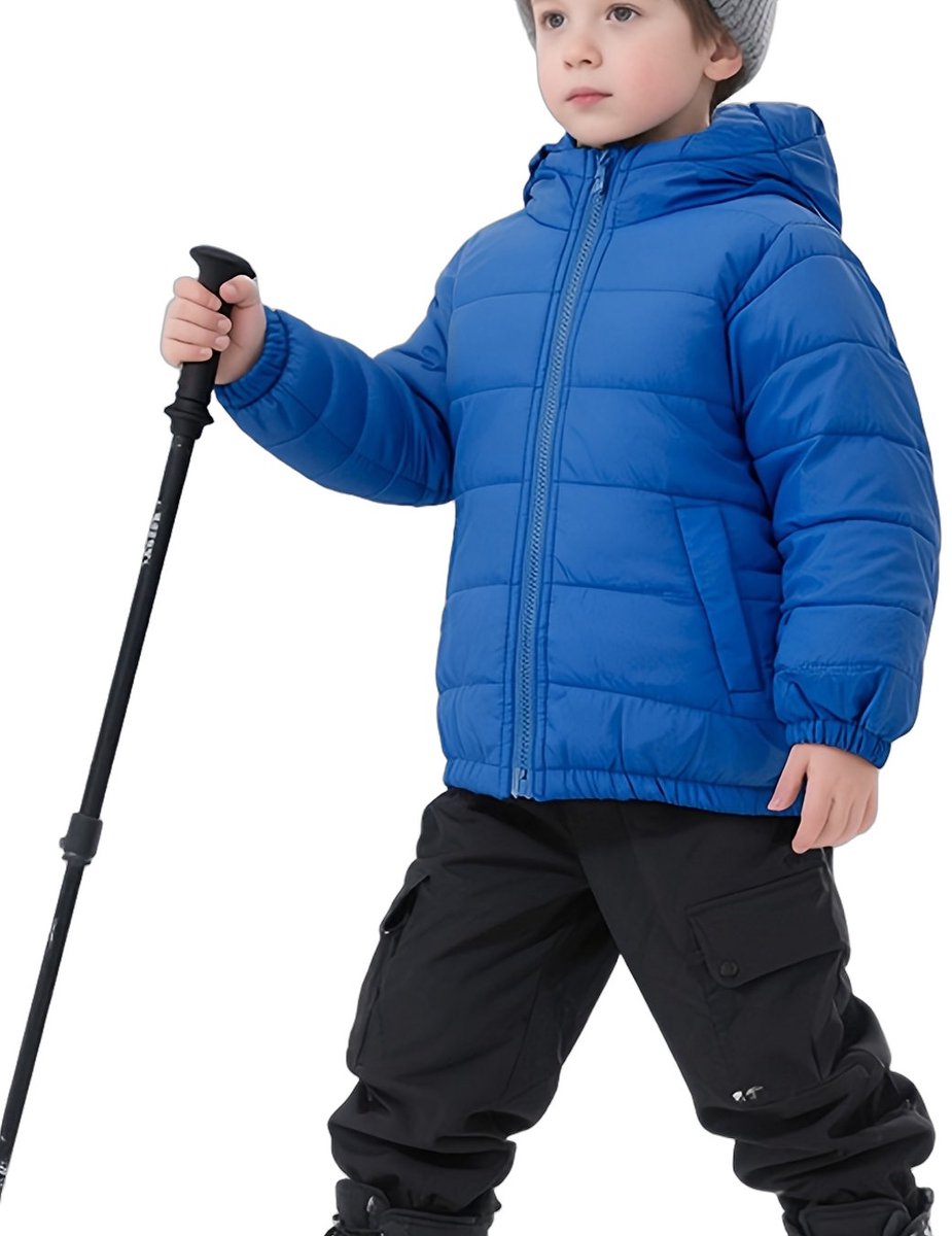 Currero Winterjas Parka Jongens Lange Jas Wintermantel Overjas Gewatteerd Waterdicht Winter Stijlvol Mantel Kinderen 4-5 Jaar Koningsblauw
