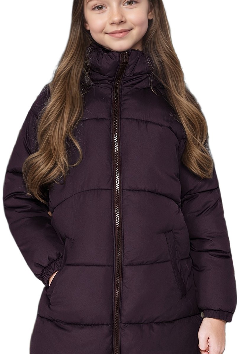 Currero Winterjas Parka Meisjes Lange Jas Meisje Wintermantel Overjas Gewatteerd Waterdicht Winter Stijlvol Mantel Kinderen Donker 10 Jaar Paars