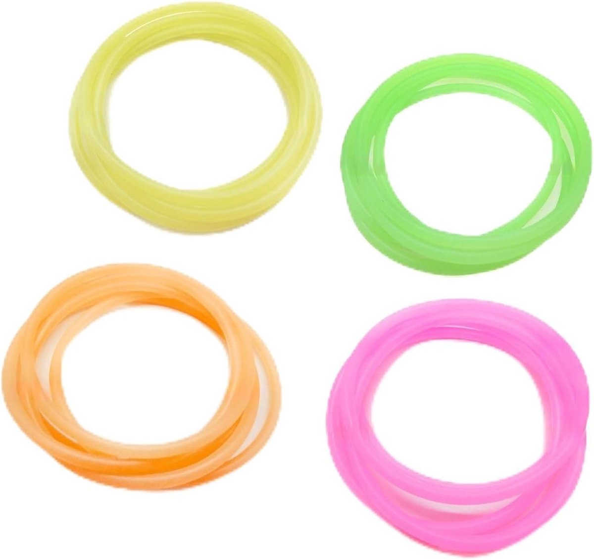 Kleurrijke Neon Armbanden Set van 40 Stuks - Siliconen Gummy Bands voor Kostuumaccessoires en Feestoutfits