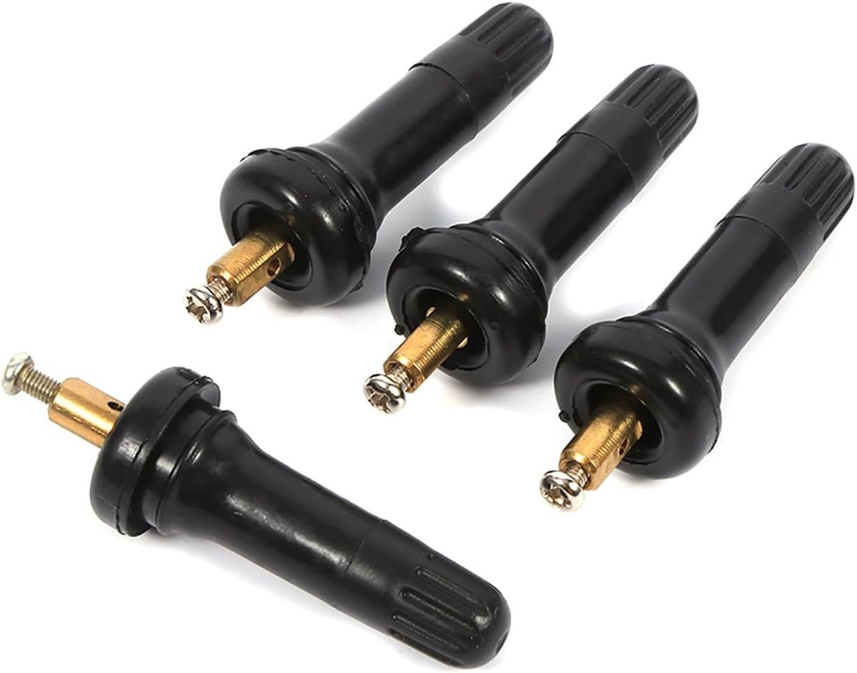 TPMS ventiel sensor voor autobanden, 4 stuks, vervangbare bandenspanning controle, anti-explosie rubberen ventielen, 6 cm lang