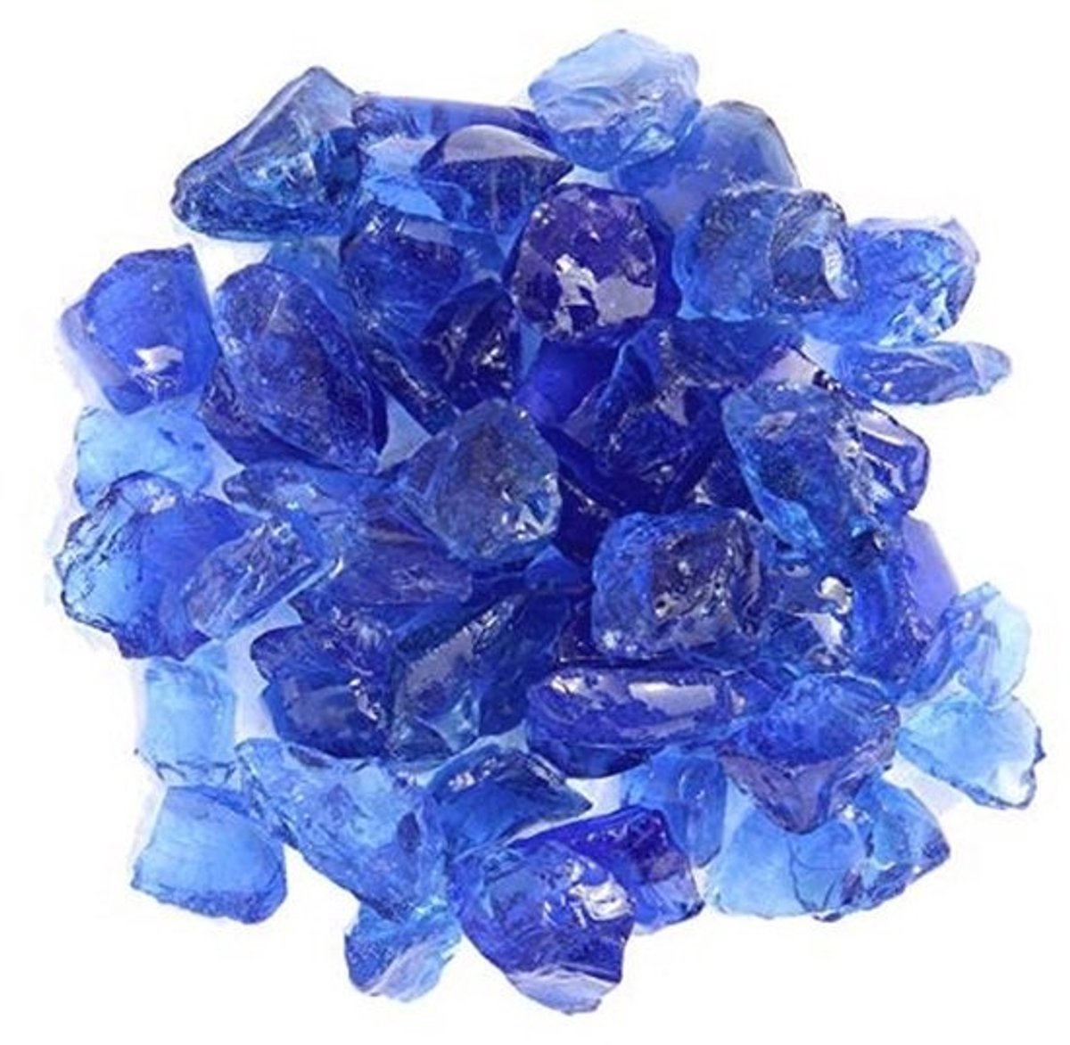 Terraskachels in Oceaanblauw - Vuurkorf met Vuurglas - 4,5 kg