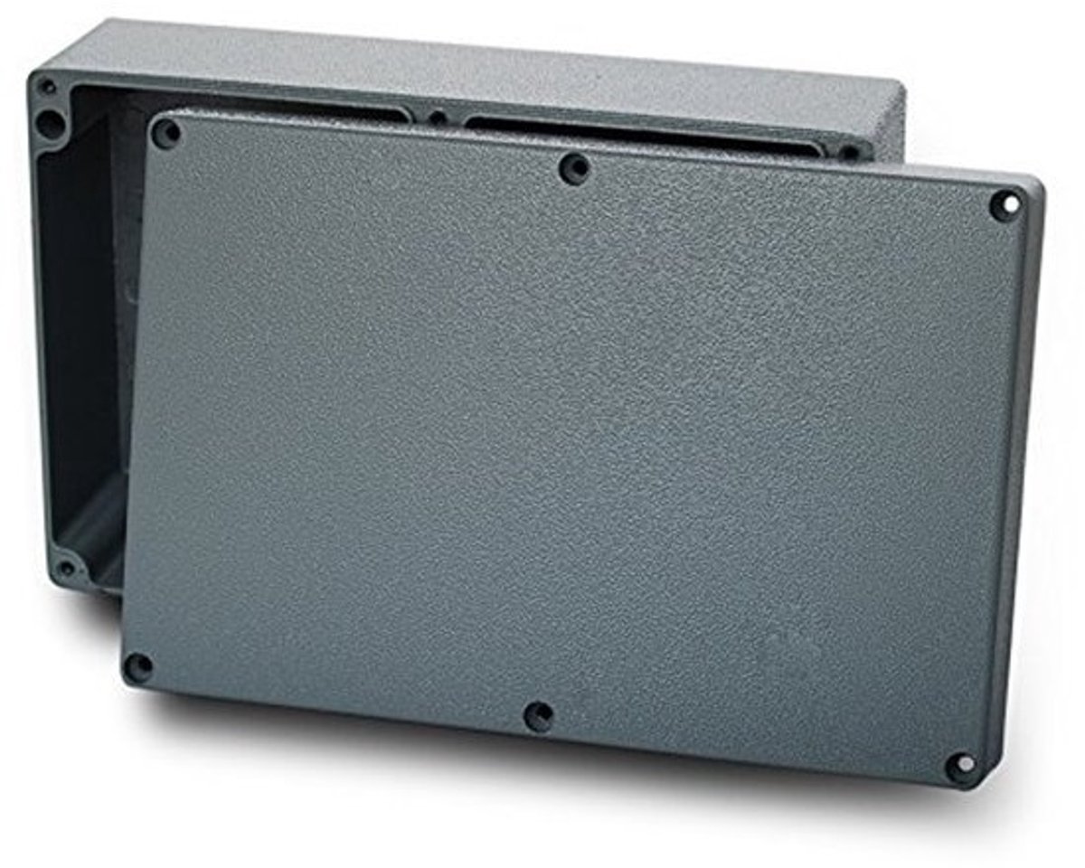 Aluminium Lege Behuizing - Industriële Box - Apparatuur Beschermen - IP66 Waterdicht - 222 x 145 x 75 mm - Grijs