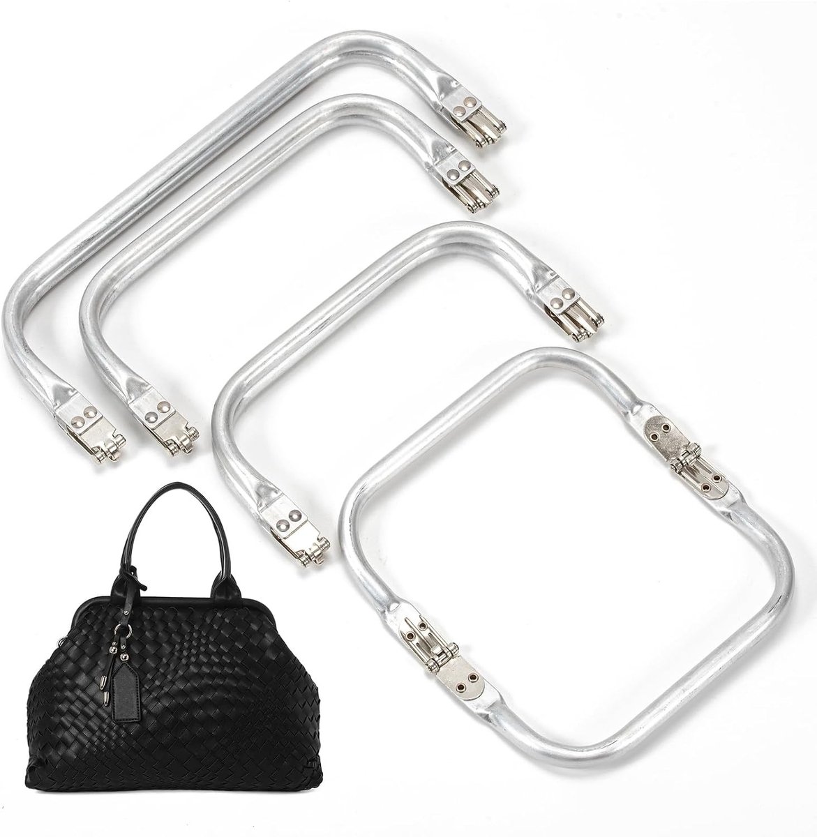 Kliksluiting tas - 16 cm - Aluminium zaksluiting met veer - Voor handgemaakte tassen