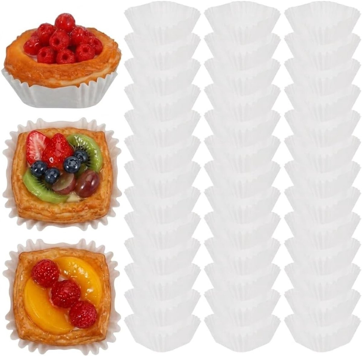 1000 Stuks Papieren Cupcake Vormpjes, Muffin Bakvormen en Mooncake Blikken voor Feestdecoraties en Bakplezier
