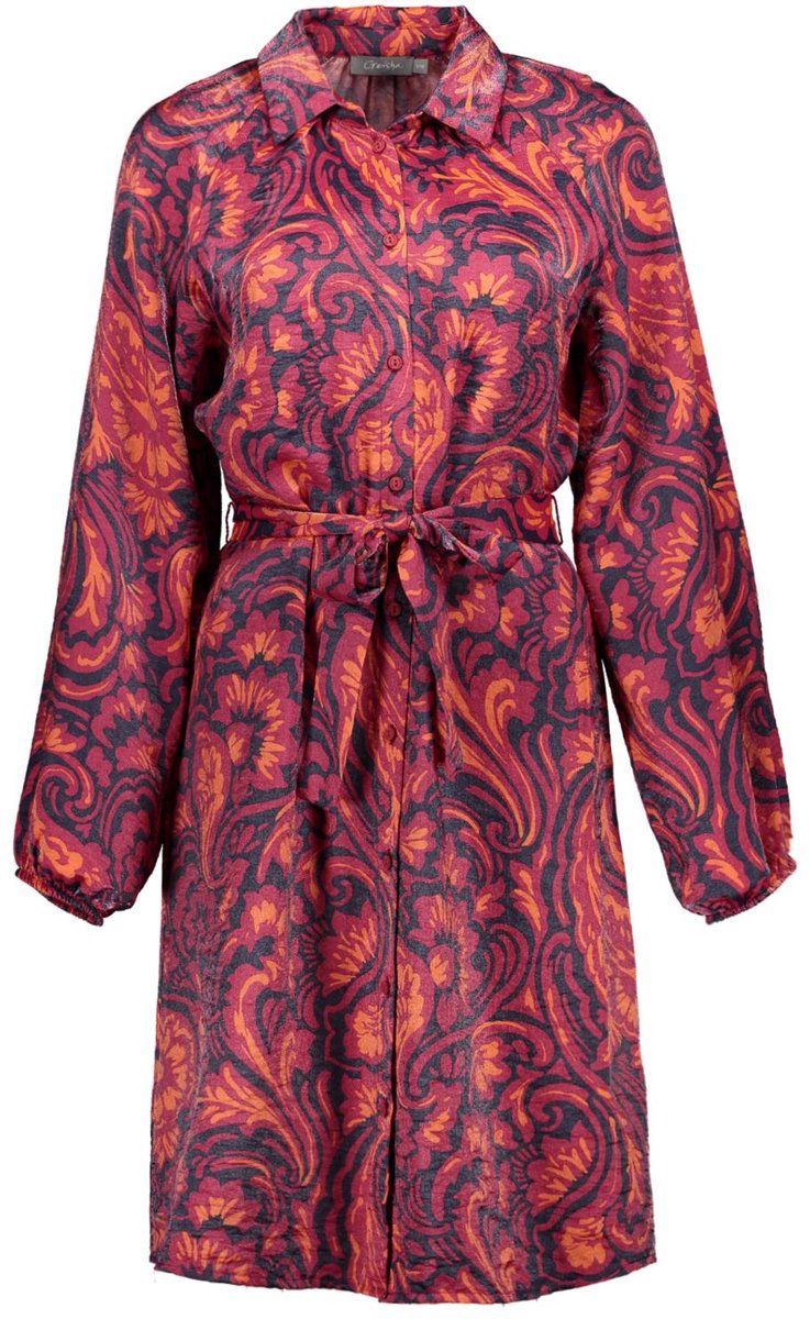 Geisha Jurk Jurk Met Paisleyprint 67570 20pl 000675 Navy/coral Dames Maat