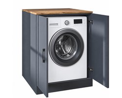 Roomart ATLANTIC-II Wasmachine Ombouwkast 70x90 cm - Onderkast - Antraciet Eiken