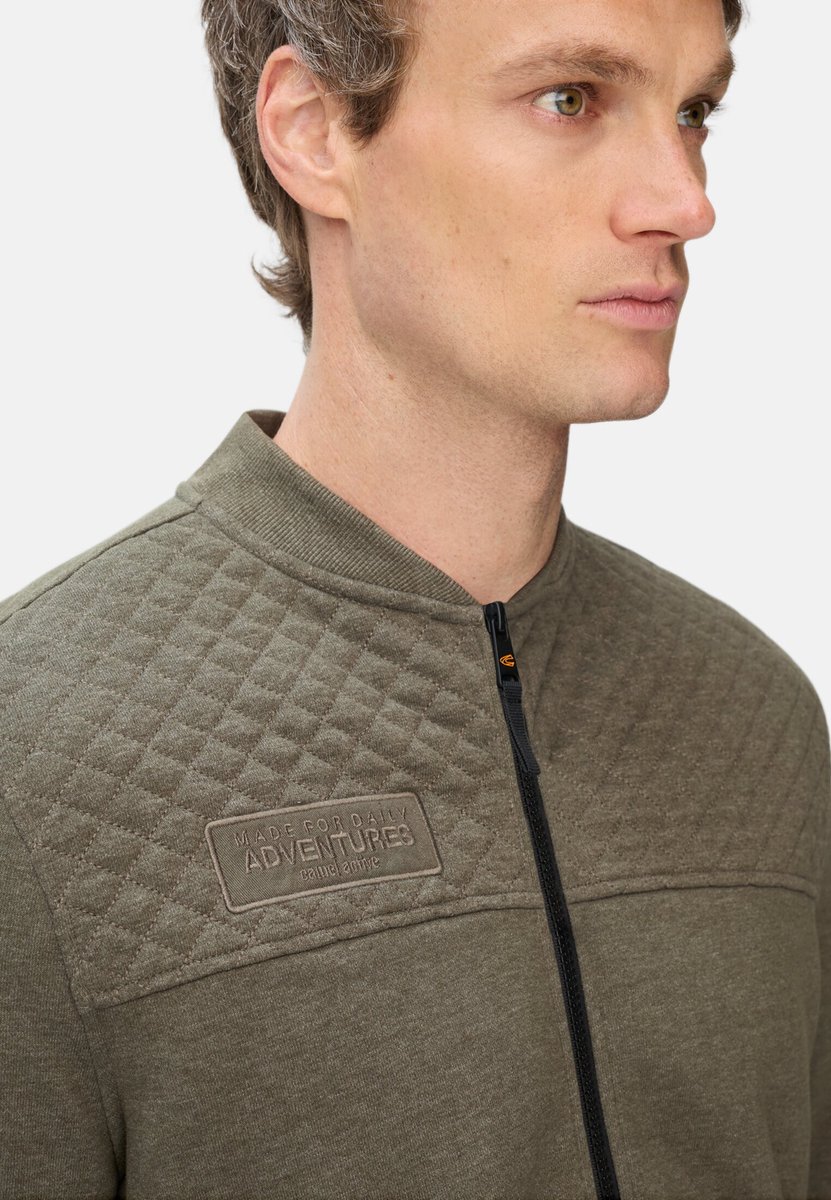 camel active Sweatbomberjack met mouwzak - Maat menswear-5XL - Olijfgroen