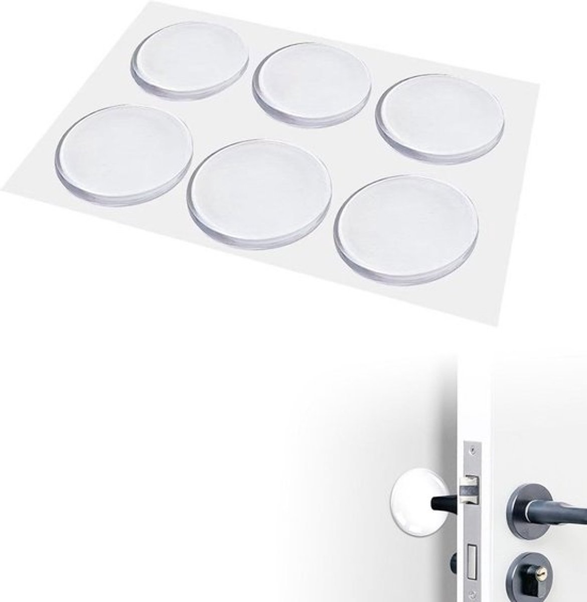 Deurstoppers Set - Wandbeschermers - Muren Beschermen - Zelfklevend en Onzichtbaar - 6 stuks - Transparant