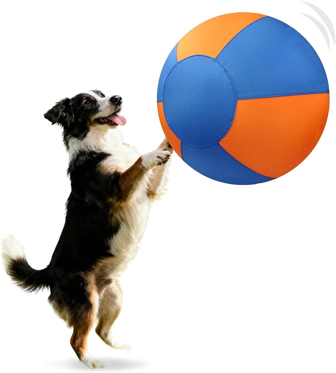 Herdersbal voor Honden Groot Opblaasbaar Bal met Kauwbestendige Hoes Gereedschap Interactief Speelgoed Middelgrote Grote Honden Australische Herder Border Collie (Lichtblauw & Oranje, 65cm)