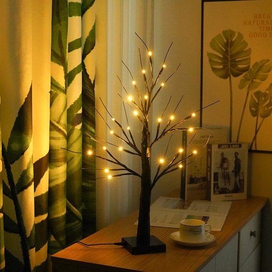 Lichtboom - Kerstboom met LED lampjes - Decoratie Lichtboom - USB/Batterij Bediening - Warm wit - Kerstverlichting - Kerstdecoratie - 60cm — afbeelding 5