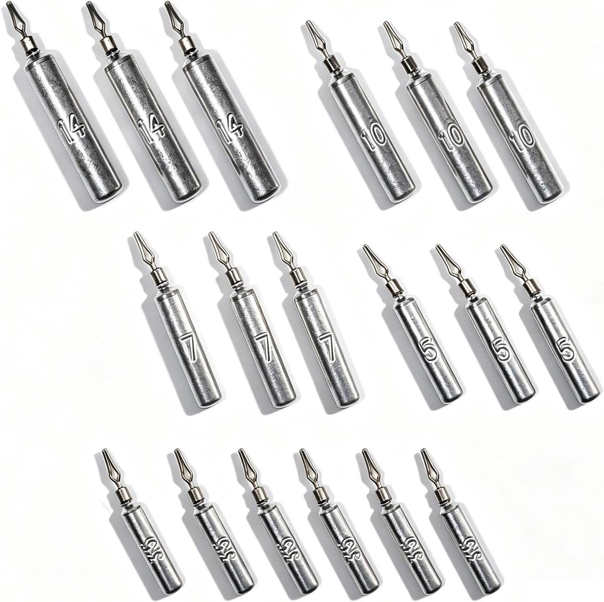 Dropshot Gewichten Set met Visdoos 18 Stuks 3.5 tot 14g voor Effectief Dropshot Vissen en Hengelen