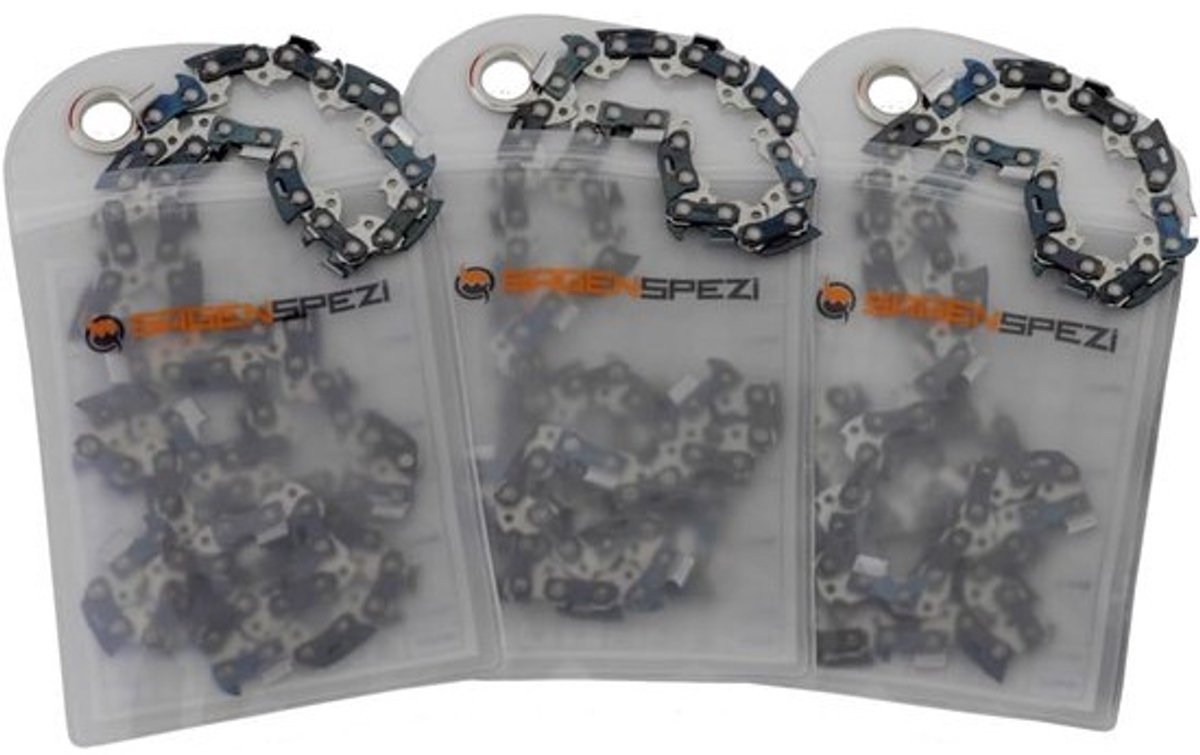 Set van 3 Universele Rolkettingen 3/8 Hobby 1.1mm 52 Schakels Geschikt voor Vrijwel Alle Kettingzagen