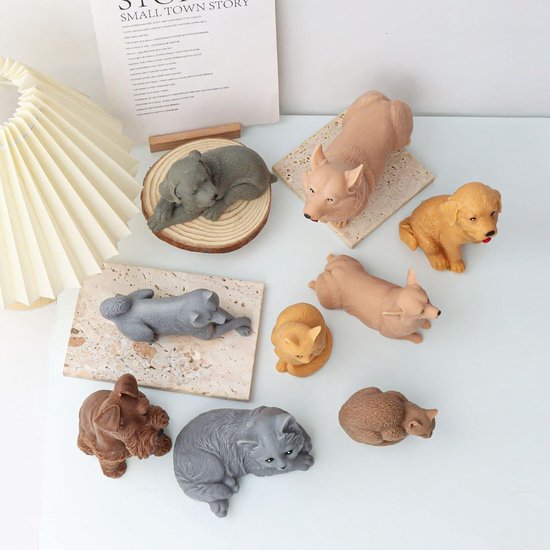 3D Hond siliconen mal kaarsvorm zeepvorm hond siliconen vormen dieren bakvorm voor taartdecoratie, chocolade, zeep, sojawas kaarsen, handwerk (hond E) — afbeelding 5
