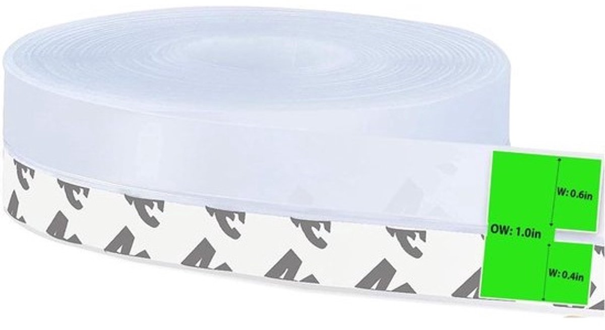 Deurafdichting - Tochtstrip - Tochtwerend maken - Zelfklevend siliconen - 25 mm breed - Transparant