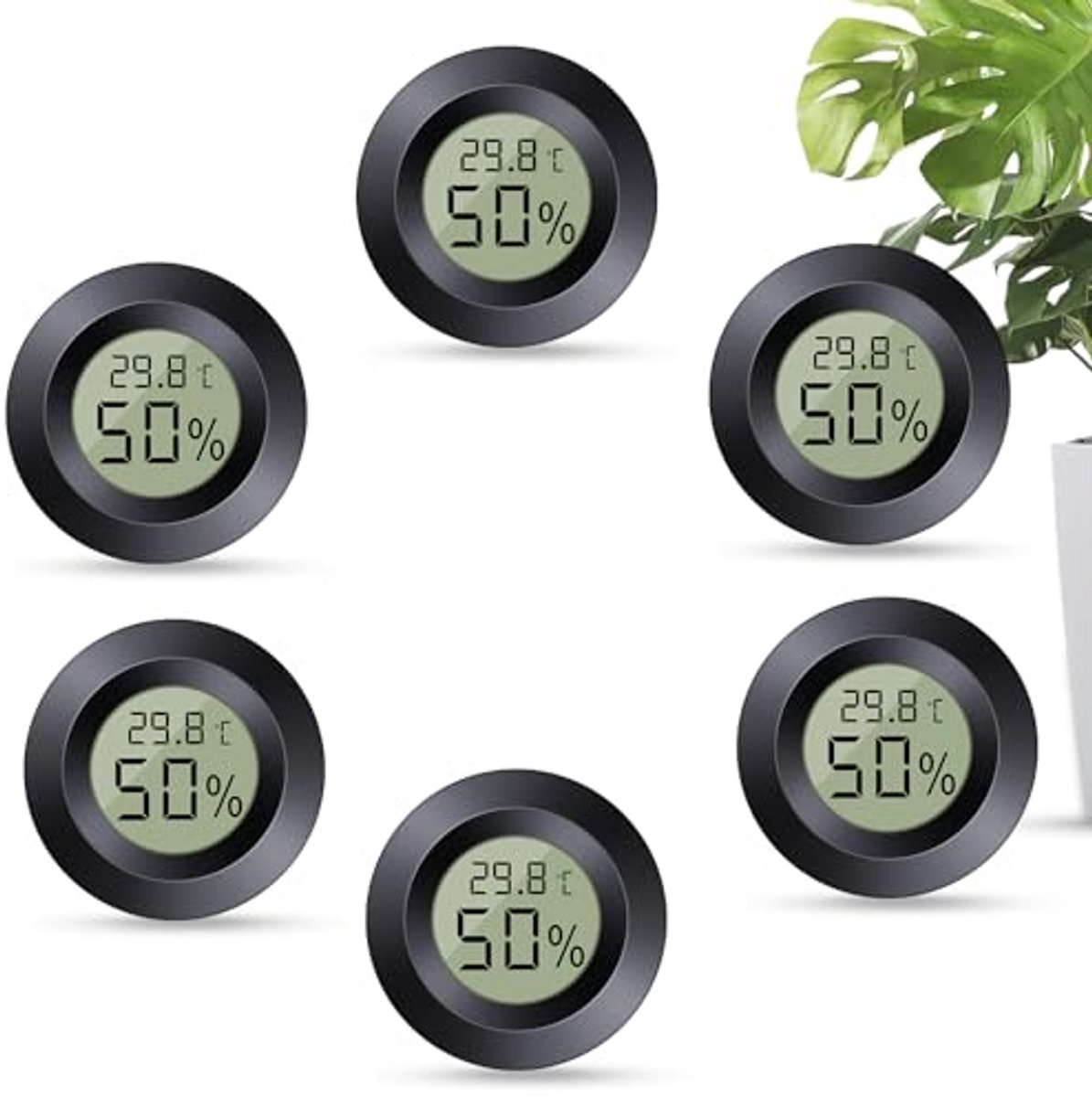 Digitale Thermometer Hygrometer - 6 Stuks - Temperatuur- en Luchtvochtigheidsmeter - Voor Binnen