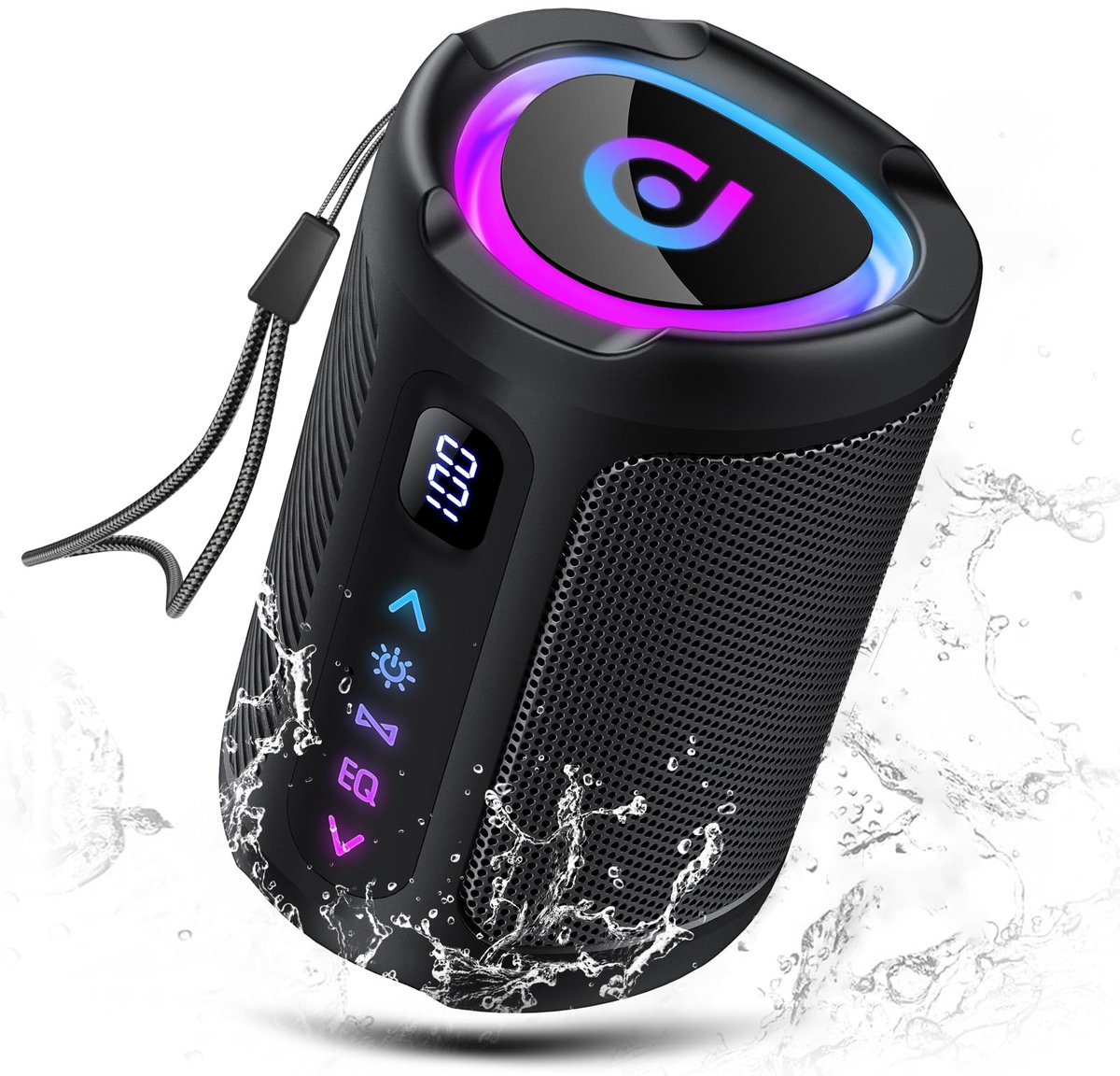 Draagbare bluetooth-luidspreker met ledlicht - intelligent digitaal display - krachtige bluetooth 5.4 - ShopVlot