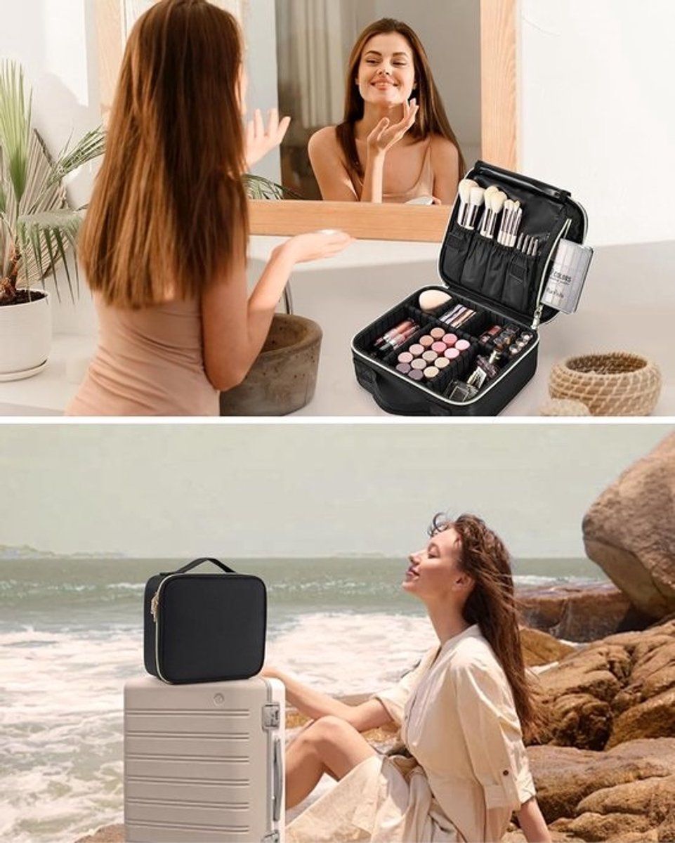Schmink koffer - Kapperskoffer trolley - Visagie make up koffer trolley - Schminkkoffer - Beauty case - Cosmetica koffer - Ideaal voor reizen - To go