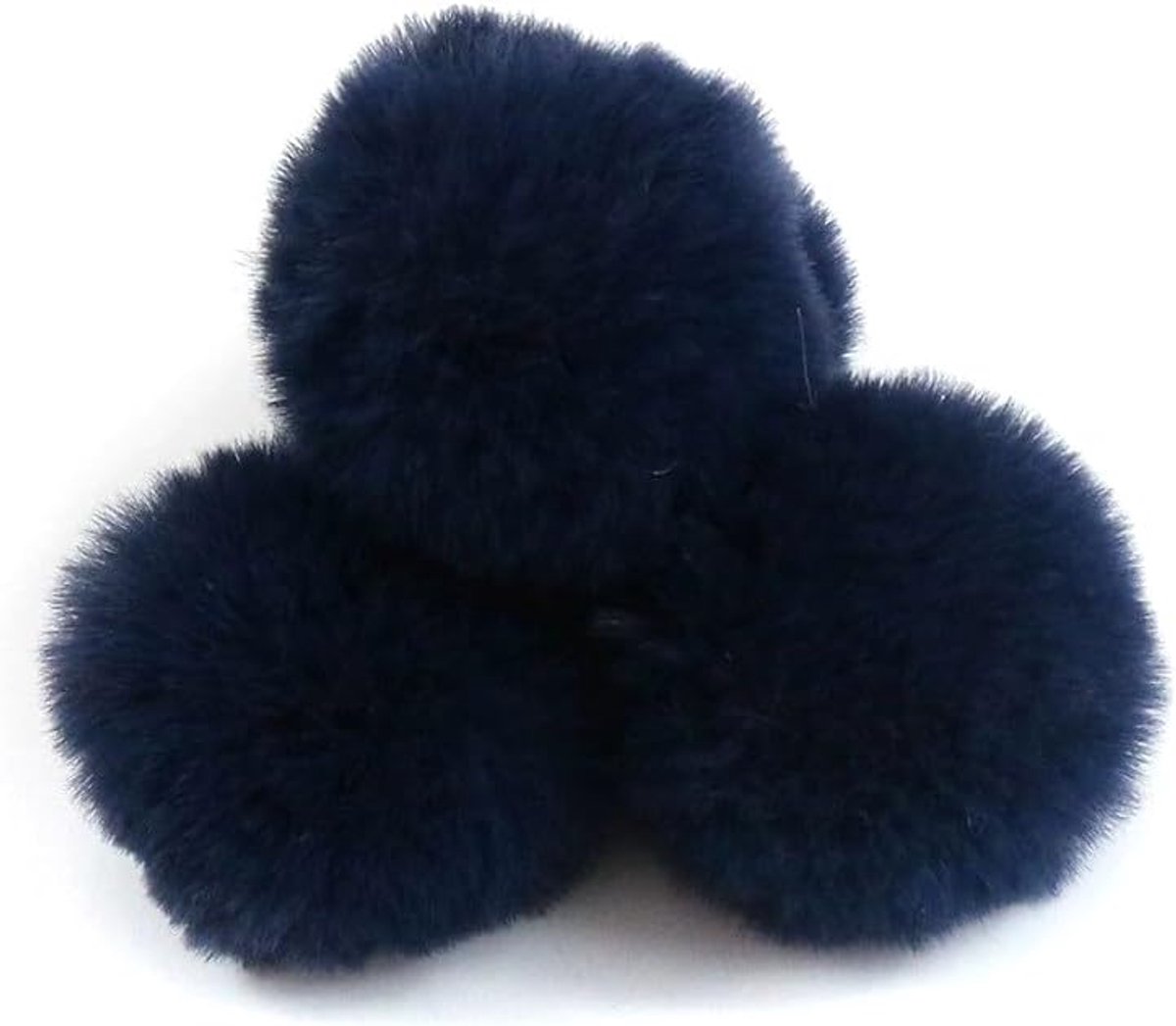20 stuks 4 cm pompons van imitatiebont, kleurrijke bontbol met elastische lus voor DIY knutselen, kerstdecoratie, tafeldecoratie, verjaardagsdecoratie, kledingaccessoires, marineblauw