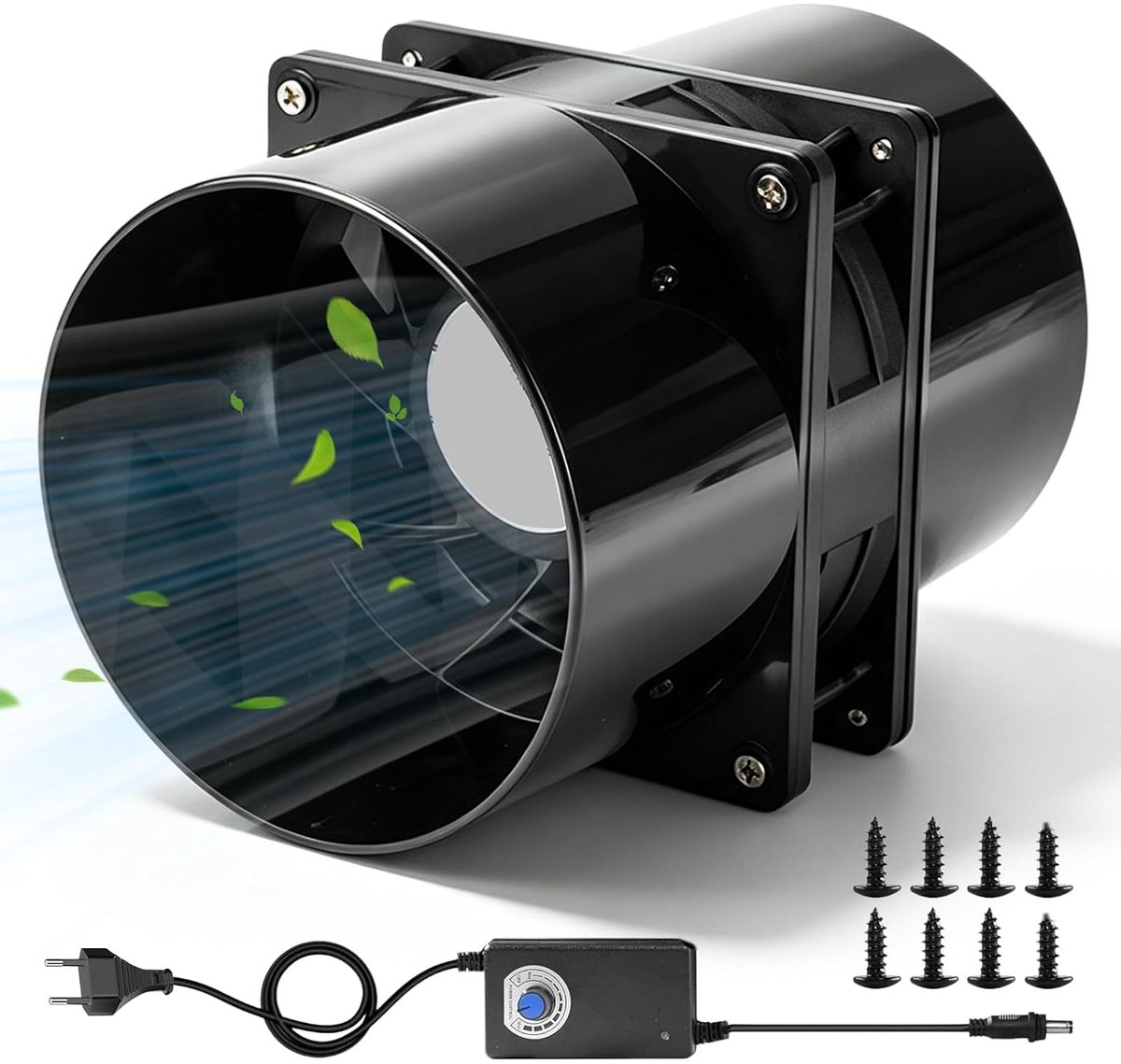 100 mm: Afvoerventilator met toerentalregelaar 3000 omw/min, stille buisventilator, buisventilator 100 mm, buisinvoerventilator Ideaal voor rookafvoer en luchtcirculatie