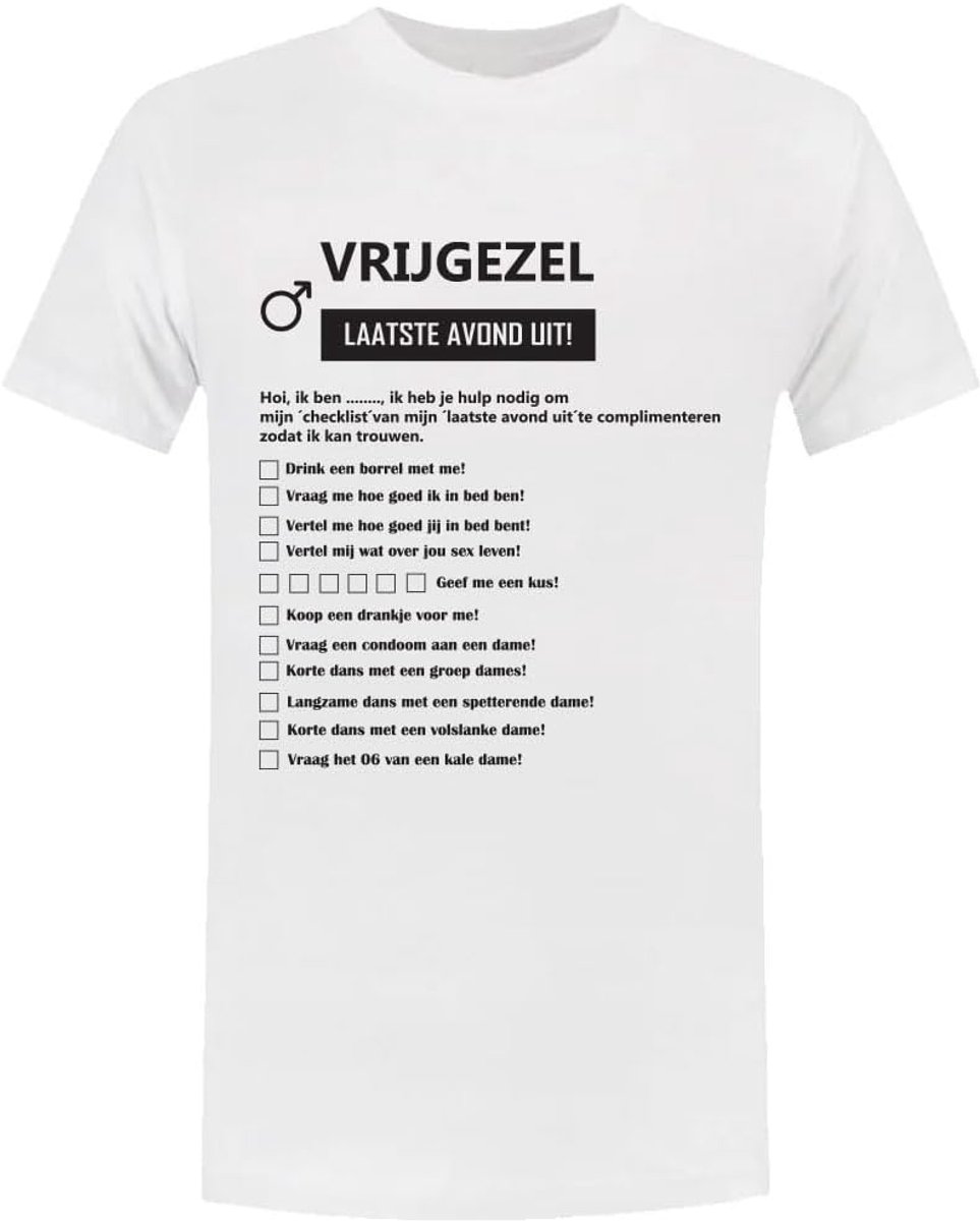 Man To Do Checklist Heren T-shirt - vrijgezellenfeest - man - challange - feest - drank - uitdaging - to do list - grappig - cadeau - shirt