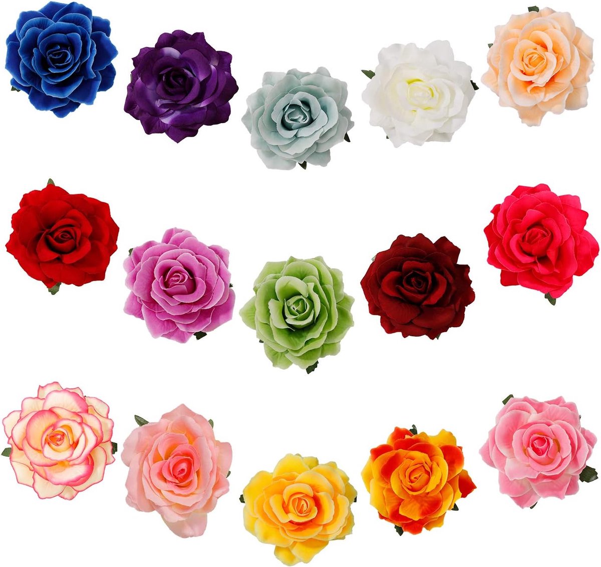 Haarspeld Rose Bloem Haar Clip Bloem Broche voor Lady Vrouwen Meisjes Danser Bruids Bruiloft Feest Strand Haarstijl Accessoires 15 Stuks