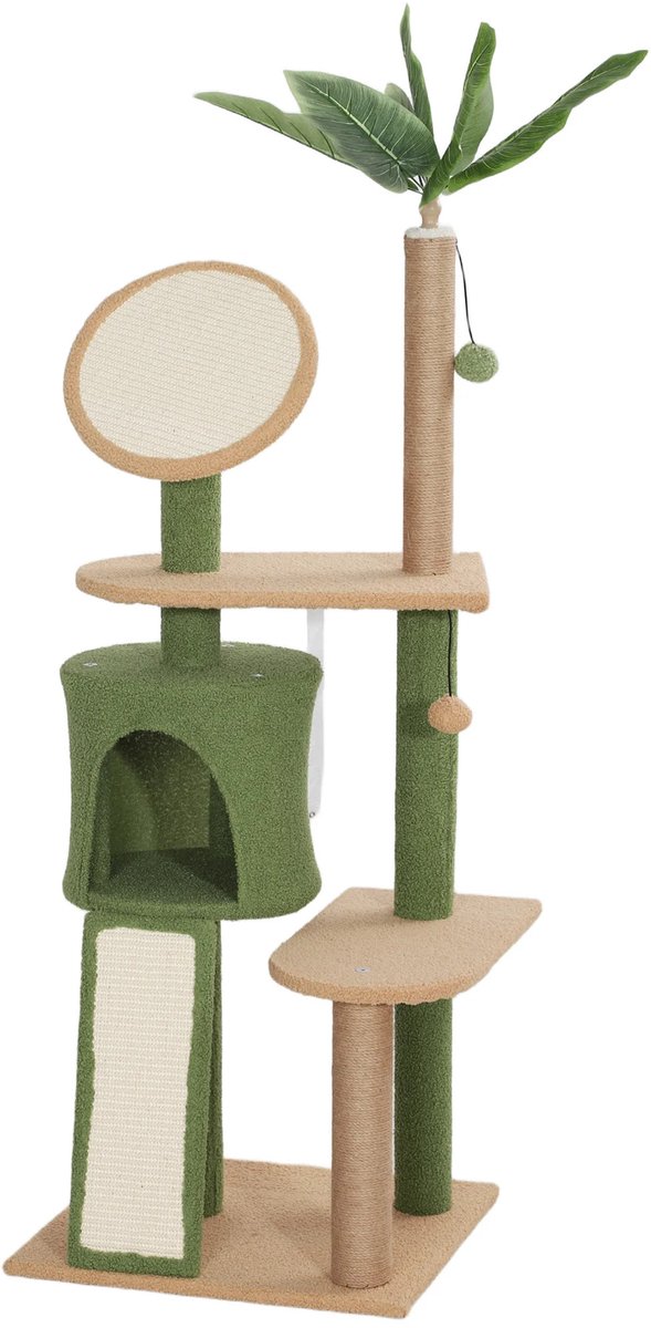 Gudalio Krabpaal - Kattenmand - Kattenboom - Kattenspeelgoed - Kattengrot - Speeltjes - Natuurlijk - Large - 139 cm - Groen