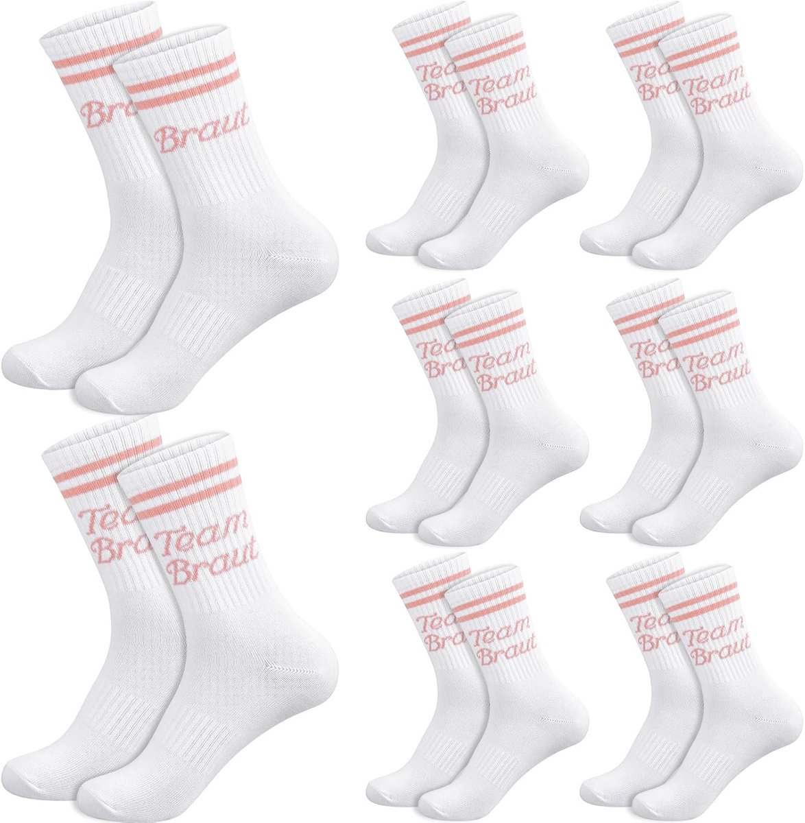 Sokken voor bruid en bruidsmeisje, accessoires voor vrijgezellenfeest, bruiloft (roze)