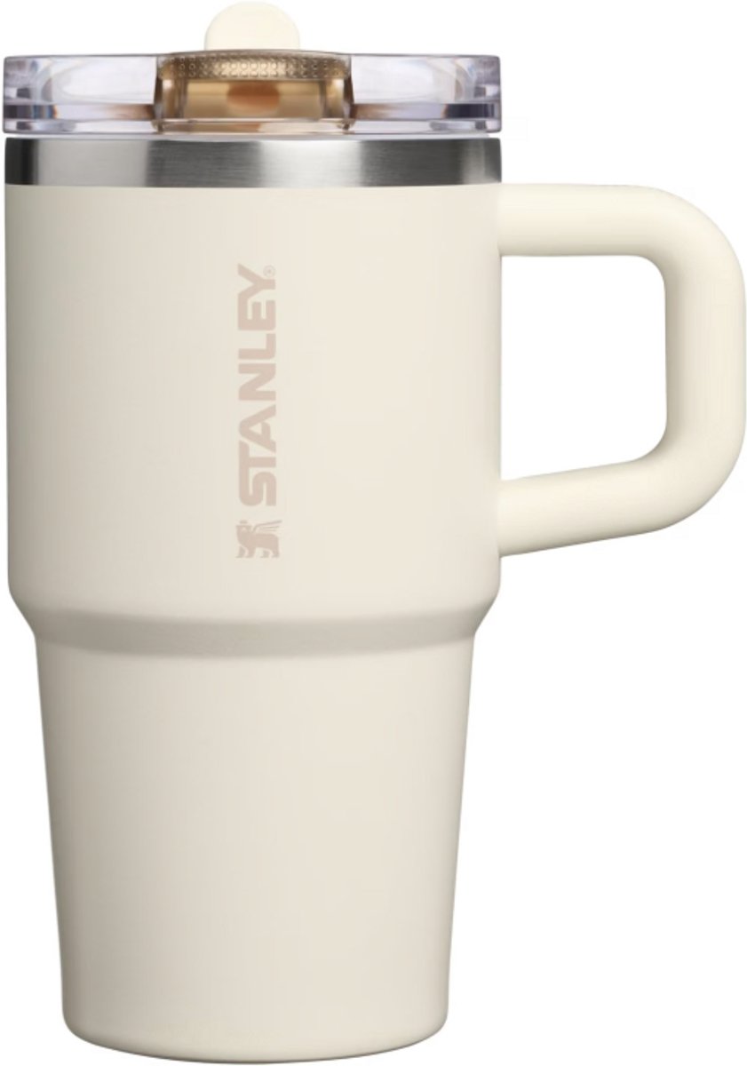 STANLEY Quencher ProTour Flip Straw Tumbler 0,59L (Cream) – Lekvrije Drinkbeker met Rietje & Handvat – Geïsoleerd RVS – BPA-vrij