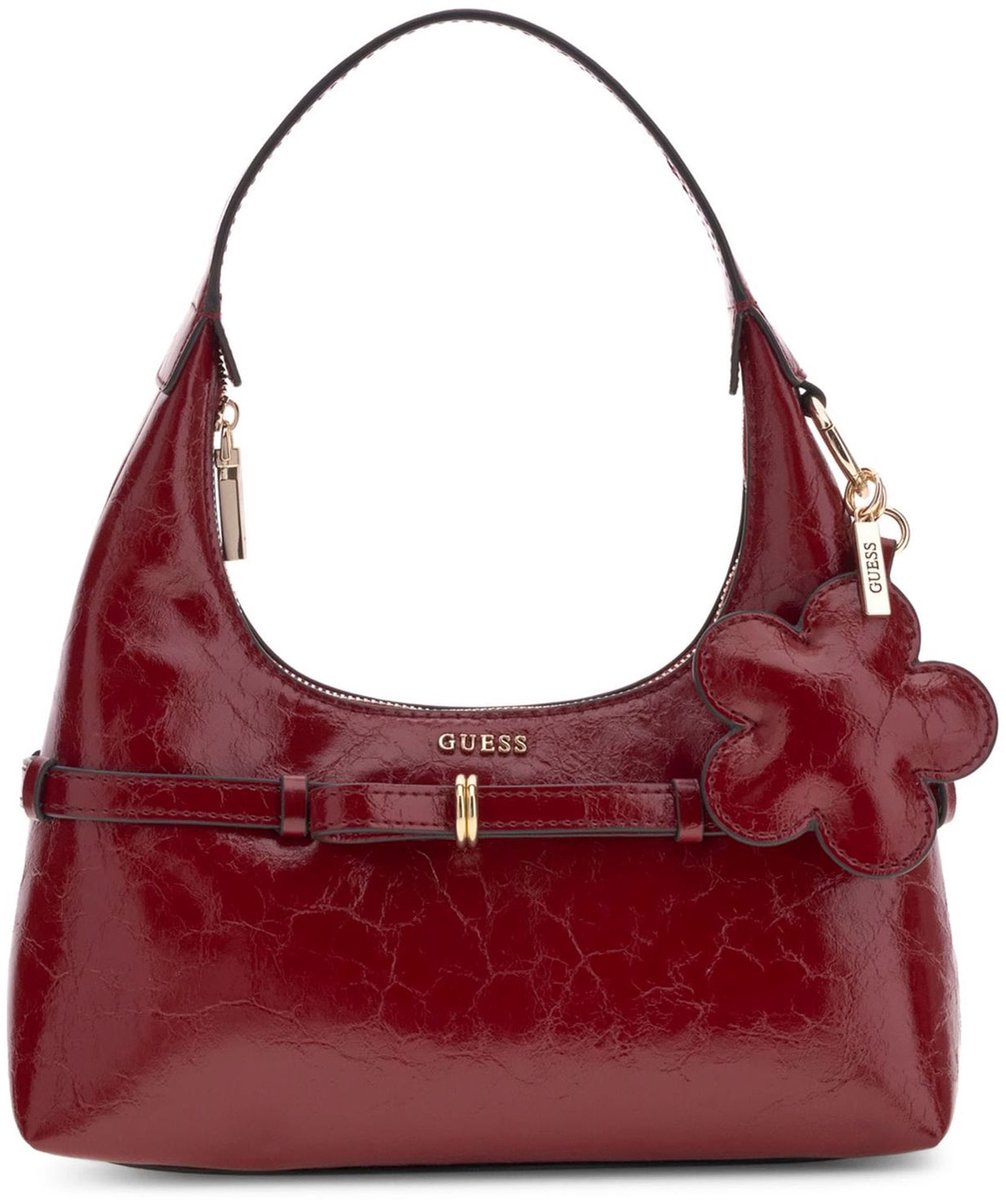 GUESS handtas schoudertas Taylor Mini Hobo Red donkerrood