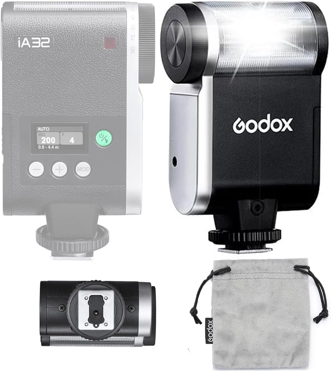 Compacte Mini Flitser voor Camera's - GN15, A/M Modus, S1/S2 Optische Trigger, 2.5S Oplaadtijd, Geschikt voor Fuji, Canon, Nikon, Sony, Olympus en Panasonic