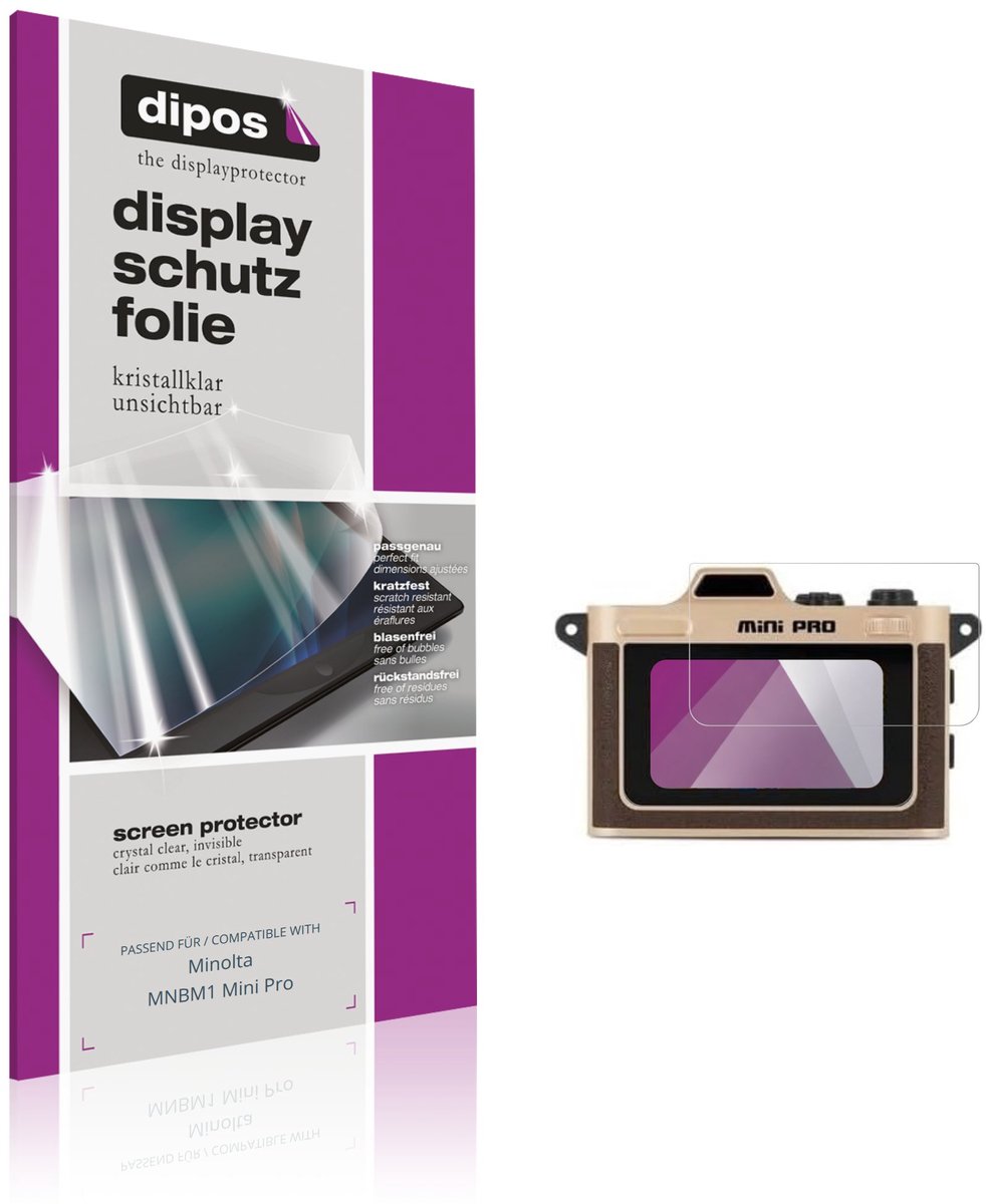dipos – 4x Beschermfolie geschikt voor Minolta MNBM1 Mini Pro | Krasbestendige & heldere Screenprotector Ultra-Thin