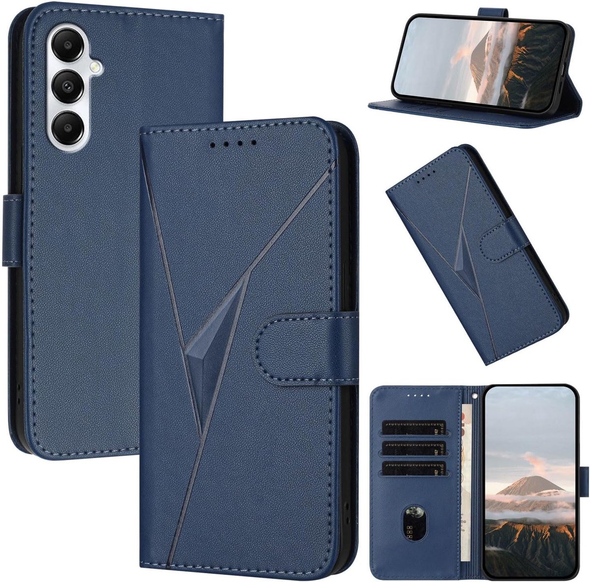 Telefoonhoesje voor Samsung Galaxy S24 FE, klaphoes, premium lederen hoes, portemonnee met kaartsleuven, inklapbare flipcase, beschermhoes, portefeuille, mobiele telefoonhoes, case met