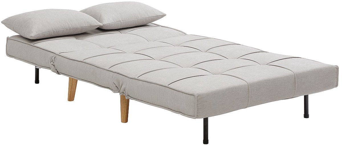 Vente-unique Uitklapbare fauteuil 110 cm in lichtgrijze stof CHILA Lichtgrijs
