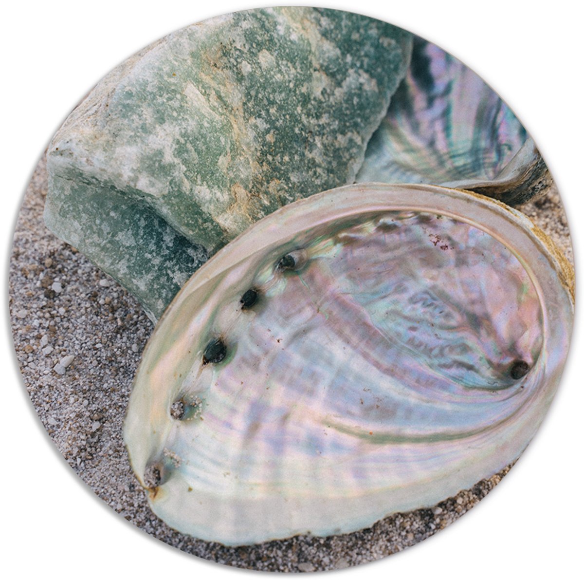 Label2X - Muurcirkel dreamy beach - Ø 25 cm - Dibond - Multicolor - Wandcirkel - Rond Schilderij - Muurdecoratie Cirkel - Wandecoratie rond - Decoratie voor woonkamer of slaapkamer