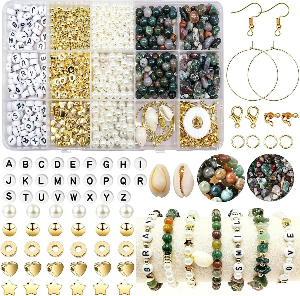 Kralenset van Indiase agaat, 6 mm, edelsteenkralen om te rijgen voor armbanden, natuurstenen kralen voor doe-het-zelf sieraden, kralenset voor halskettingen, armbanden en sieraden maken