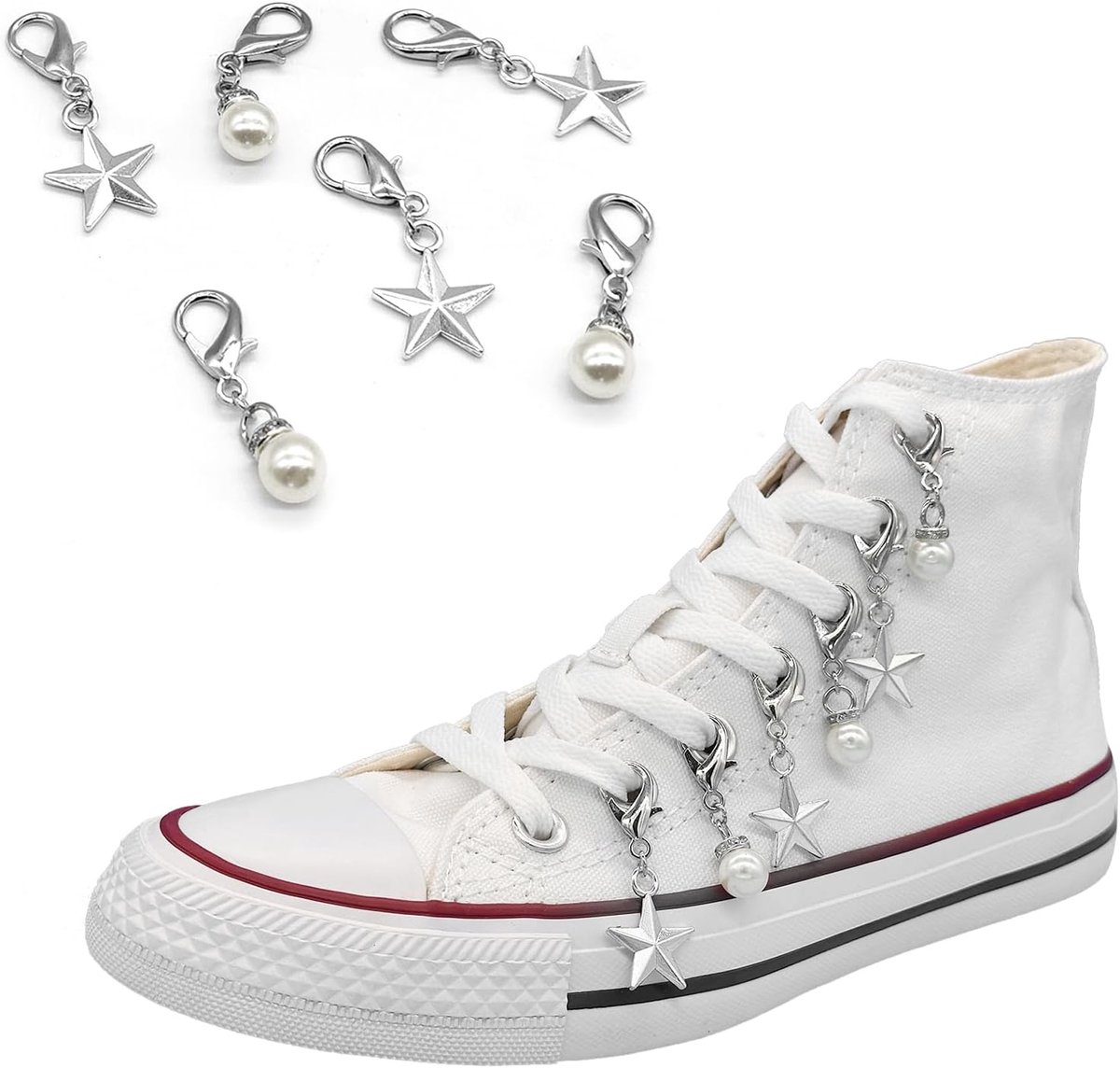 Charm voor Sneakers, Goth Charms Ketting voor Canvas Schoenen, Boot Sleutelhanger Tas DIY Punk Accessoire Decoraties Clip voor Meisjes Vrouwen